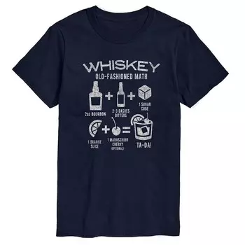 Футболка Big & Tall с графическим рисунком Whiskey Math Licensed Character, темно-синий