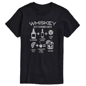 Футболка Big & Tall с графическим рисунком Whiskey Math Licensed Character, черный