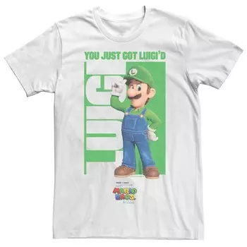 Футболка Big & Tall с изображением Super Mario Bros. Luigi You Just Got Luigi'd Licensed Character, белый