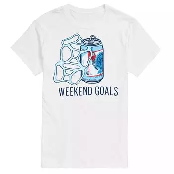 Футболка Big & Tall с надписью Weekend Goals License, белый