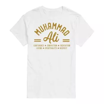 Футболка Big & Tall с принципами Мохаммеда Али License, белый