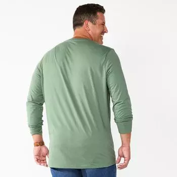 Футболка Big & Tall с вырезом с надписью Sonoma Goods For Life, темно-зеленый