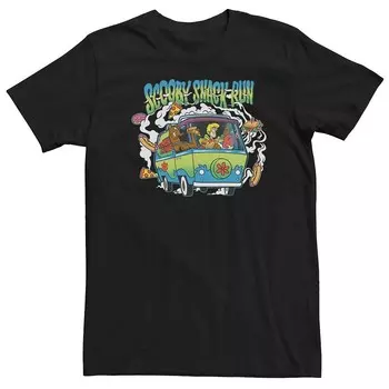 Футболка Big & Tall Scooby-Doo Scooby Snack Run Shaggy Mystery Machine Licensed Character, черный