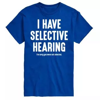 Футболка Big & Tall Selective Hearing с рисунком Licensed Character, синий