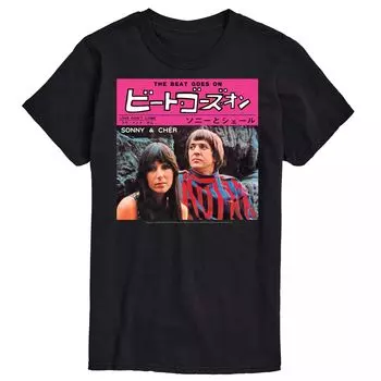 Футболка Big & Tall Sonny и Cher, Black Licensed Character, черный