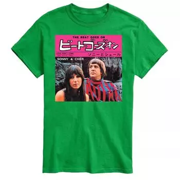 Футболка Big & Tall Sonny и Cher, Green Licensed Character, зеленый