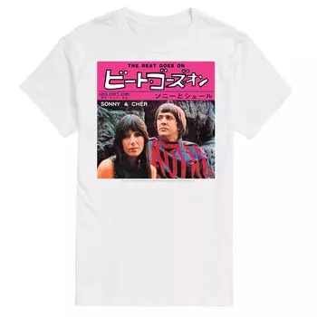 Футболка Big & Tall Sonny и Cher, White Licensed Character, белый