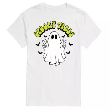Футболка Big & Tall Spooky Vibes с рисунком призрака Licensed Character, белый