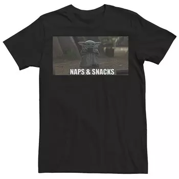 Футболка Big & Tall Star Wars The Mandalorian Naps Snacks Photo Real Tee Licensed Character, черный