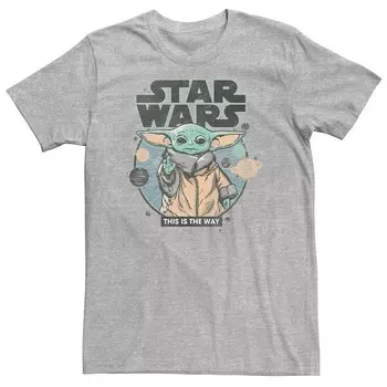 Футболка Big & Tall Star Wars The Mandalorian The Baby Yoda Licensed Character, цвет Athletic Heather