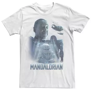 Футболка Big & Tall Star Wars: The Mandalorian Grogu Moff Gideon Collage R14, белый