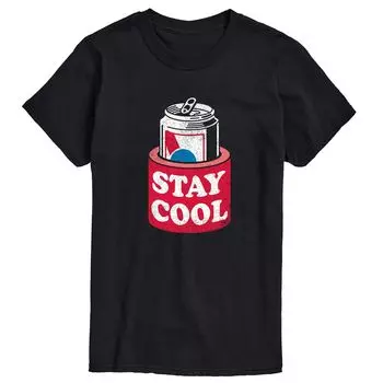 Футболка Big & Tall Stay Cool с пивной банкой Licensed Character, черный