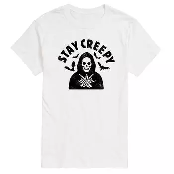 Футболка Big & Tall Stay Creepy Skeleton Licensed Character, белый