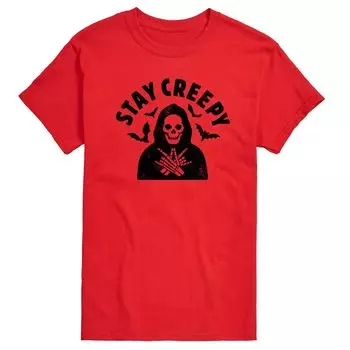 Футболка Big & Tall Stay Creepy Skeleton Licensed Character, красный
