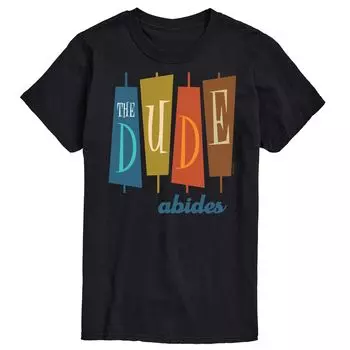 Футболка Big & Tall The Big Lebowski Retro Dude Abides, Black Licensed Character, черный
