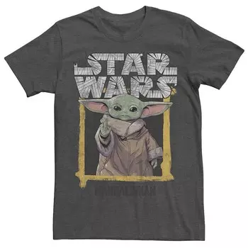 Футболка Big & Tall The Mandalorian Baby Yoda Licensed Character, цвет Charcoal Heather