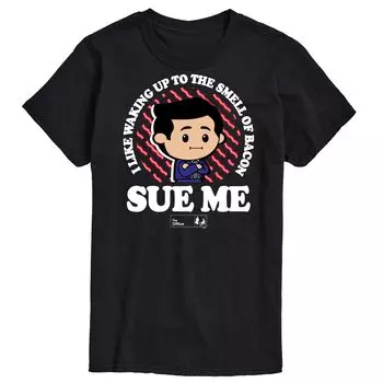 Футболка Big & Tall The Office с изображением бекона Sue Me, Black Licensed Character, черный