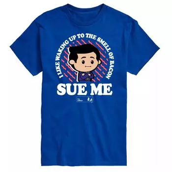 Футболка Big & Tall The Office с изображением бекона Sue Me, Blue Licensed Character, синий