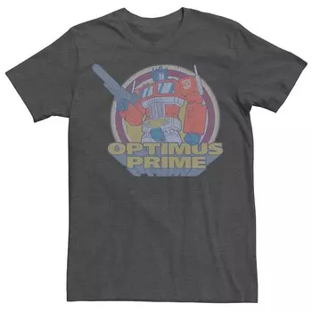 Футболка Big & Tall Transformers Optimus Prime в стиле ретро с портретом Licensed Character, цвет Charcoal Heather