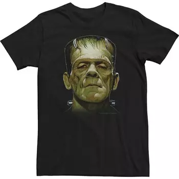 Футболка Big & Tall Universal Monsters Frankenstein с большим лицом Licensed Character, черный