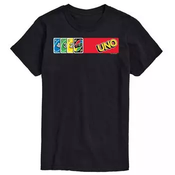 Футболка Big & Tall UNO с расклешенными карточками Licensed Character, черный