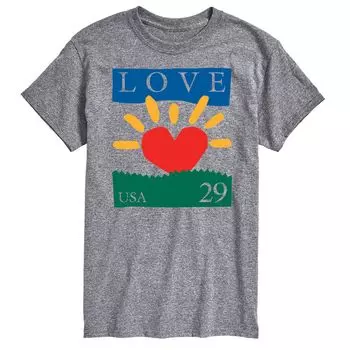 Футболка Big & Tall USPS Love 29 с печатью License, серый