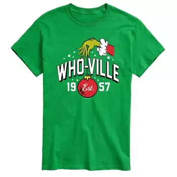 Футболка Big & Tall Whoville Grinch Hand Licensed Character, зеленый