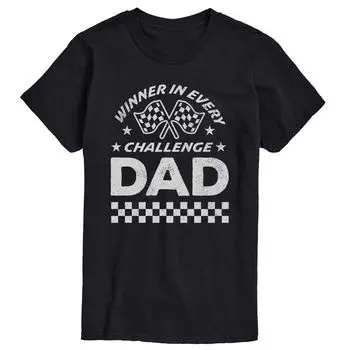 Футболка Big & Tall Winner In Every Challenge Dad с рисунком Licensed Character, черный