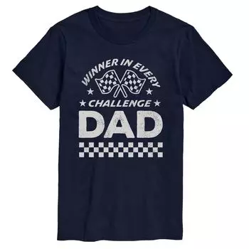 Футболка Big & Tall Winner In Every Challenge Dad с рисунком Licensed Character, синий