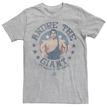 Футболка Big & Tall WWE Andre The Giant с графическим плакатом в стиле ретро Licensed Character, цвет Athletic Heather