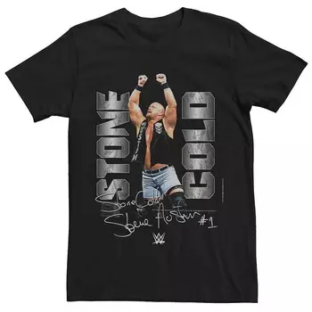 Футболка Big & Tall WWE Stone Cold Signature с рисунком Licensed Character, черный