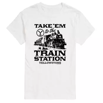 Футболка Big & Tall Yellowstone Train Station Licensed Character, белый