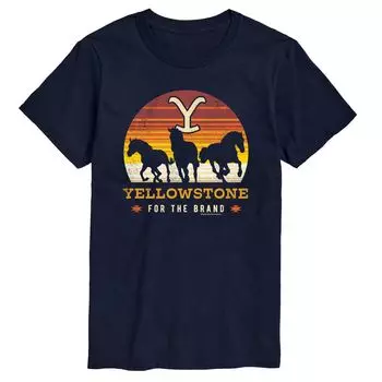 Футболка Big & Tall Yellowstone Wild Horses Licensed Character, синий