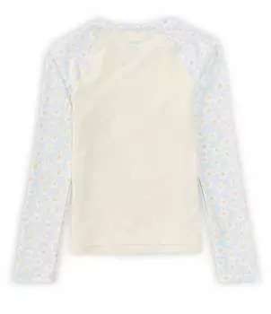 Футболка Billabong Big Girls 7-14 с длинными рукавами Flower Power Rashguard, слоновая кость