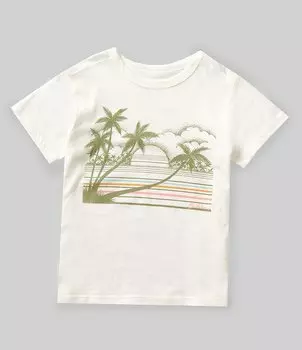 Футболка Billabong Big Girls 7–16 с короткими рукавами в полоску Horizon, белый