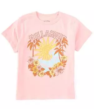 Футболка Billabong Big Girls 8–12 с короткими рукавами Surf Break, розовый