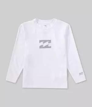 Футболка Billabong Little Boys 2T-7 с длинными рукавами и волнами на весь день, белый