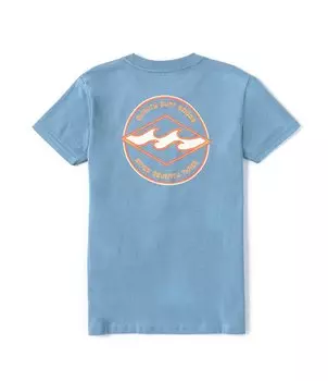 Футболка Billabong Little Boys 2T-7 с короткими рукавами Rotor Diamond, синий
