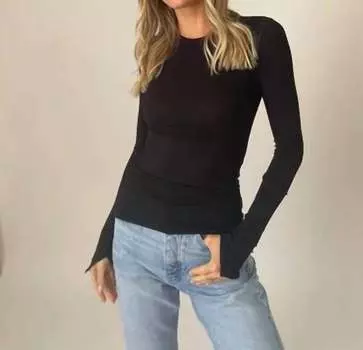 Футболка Billie с длинными рукавами черного цвета SIX/FIFTY