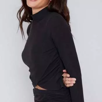 Футболка Bittersweet Mock Neck черного цвета LOST + WANDER