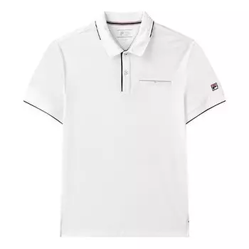 Футболка black colorblock logo short sleeve polo white Fila, белый