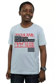 Футболка Black Tie с белым шумом David Bowie, серый