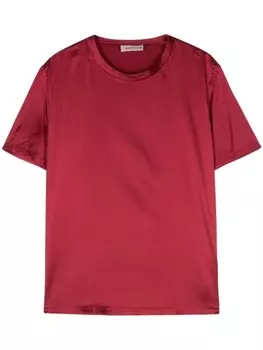 Футболка Blanca Vita из атласа с круглым вырезом, красный