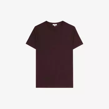 Футболка Bless из хлопкового джерси с круглым вырезом Reiss, бордовый