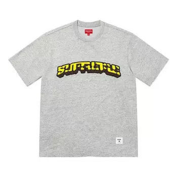 Футболка block arc s/s t-shirt 'grey yellow' Supreme, серый