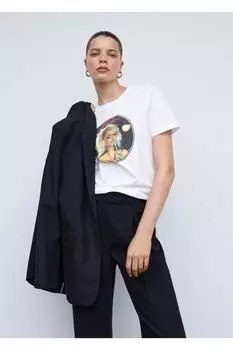 Футболка «Блонди» Mango, белый