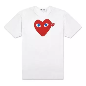 Футболка blue eye heart tee 'white' Comme Des Garcons Play, белый