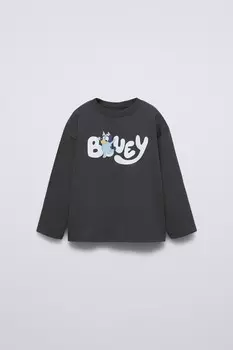 Футболка bluey ludo studio ZARA, антрацитово-серый