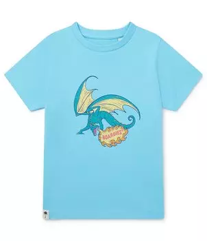 Футболка Boardies Little/Big Boys 3–10 с короткими рукавами и рисунком дракона, синий
