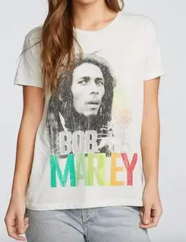 Футболка Bob Marley Rasta белого цвета Chaser